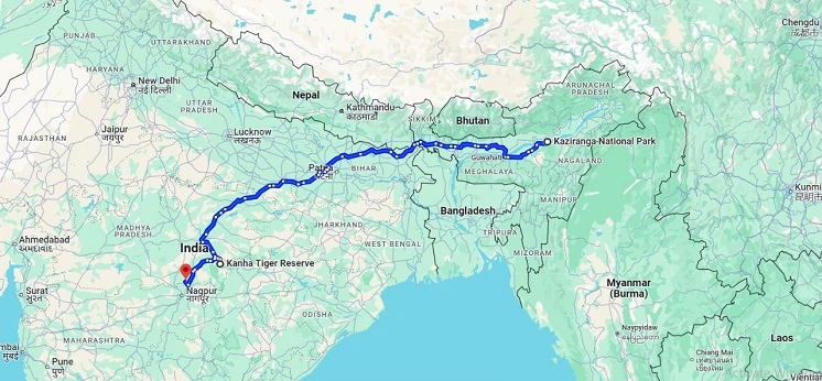 Kaziranga,Kanha & Pench National Park