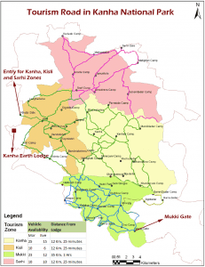 Tourism Map of Kanha National Park