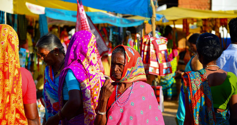 Interacting with the locals on a village visit